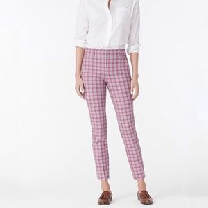 J.Crew Cameron slim crop pant in pink plaid Size 4